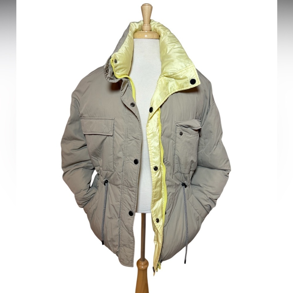 Dualist Zorah Reversible Brown/ Yellow Puffer Jacket-Size 3/Large-Like New - Picture 3 of 14